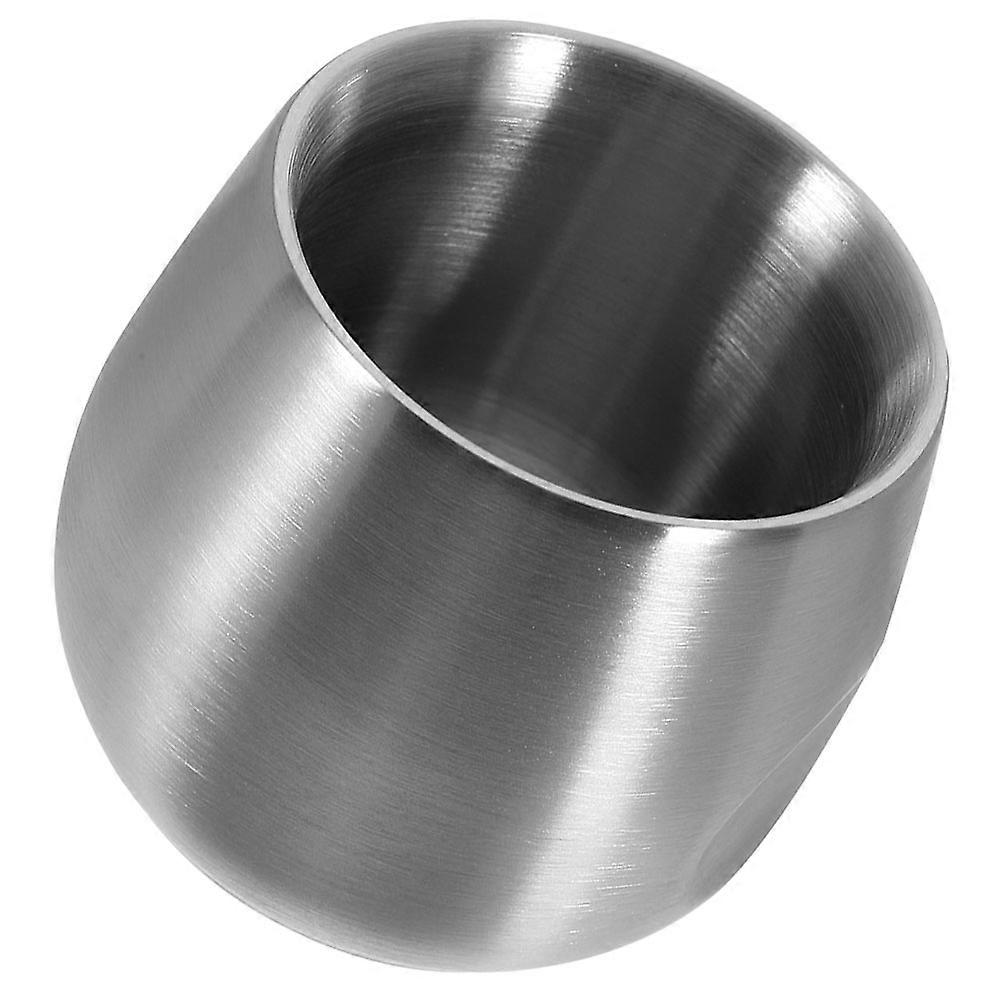 Large Capacity Stainless Steel Shaving Cup with Smooth Edges and Stable Design for Home Use Silver
