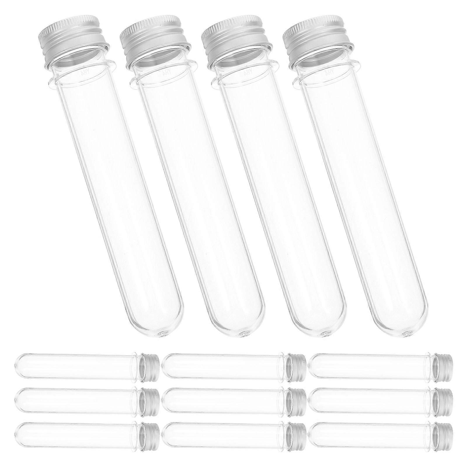 Clear Storage Tubes with Lids 20Pcs Transparent Plastic Test Tubes for Bead Storage Face