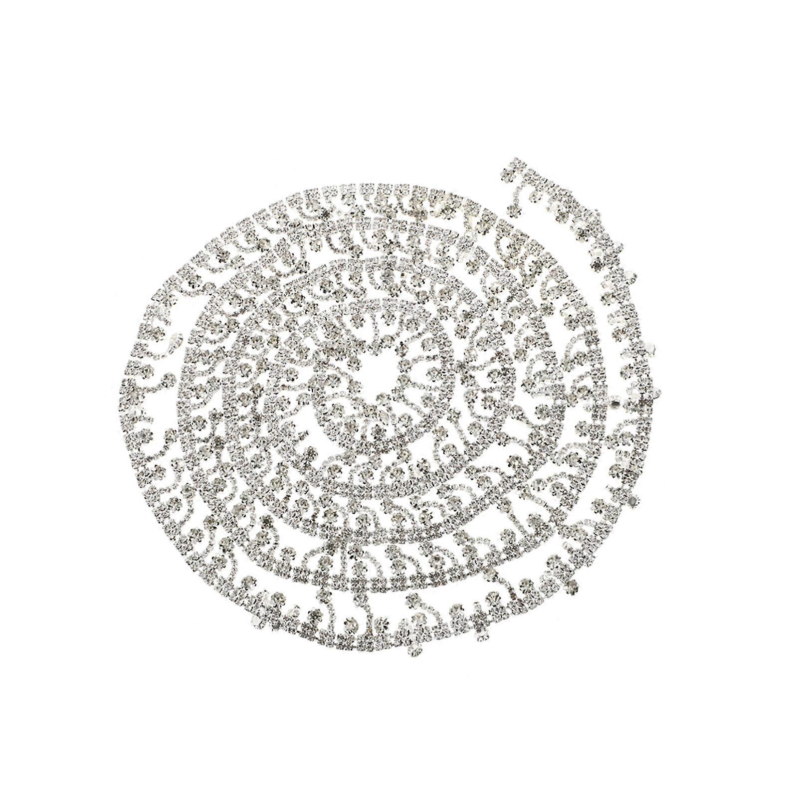 Silver Rhinestone Tassel Chain Clothing Accessory for Decor