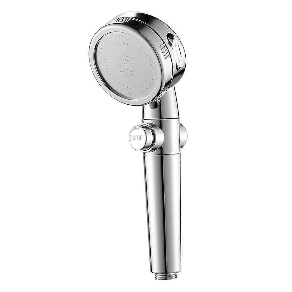 Silver Handheld Pressurized Shower Head Bathroom Sprinkler 2Pcs Set