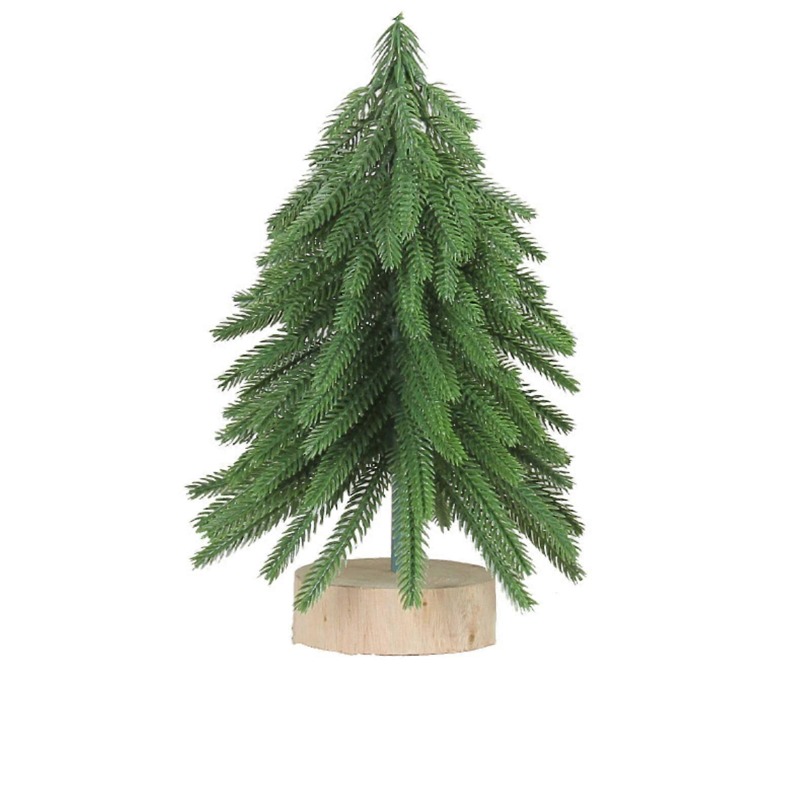 homchy Christmas Tree Decorations, Shatterproof Ornaments with Round Log Base, Cedar Decorative Tree, Compatible with Small Tree