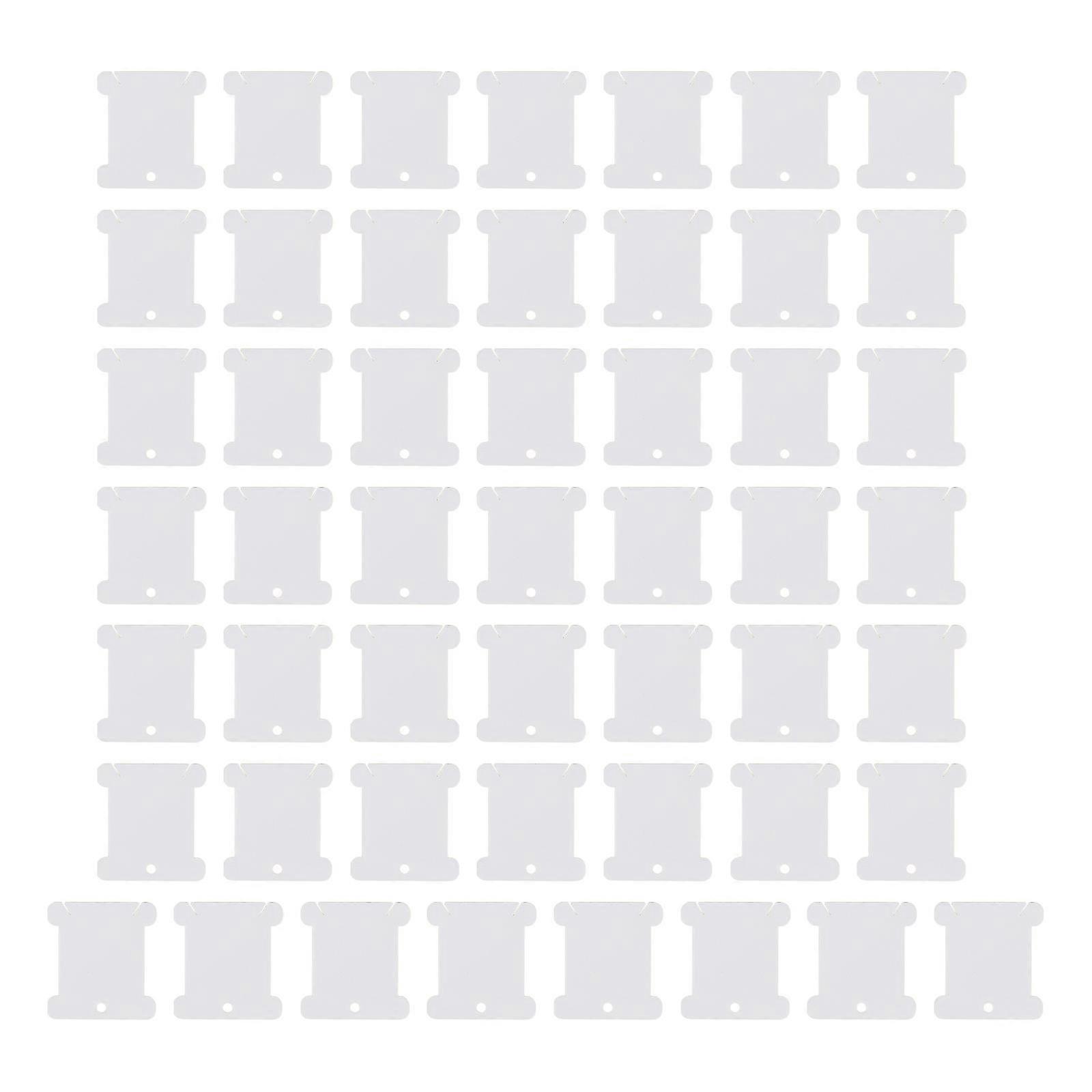 50 Pieces Thread Bobbins Thread Slits Plastic Floss Bobbins Accessories Tool