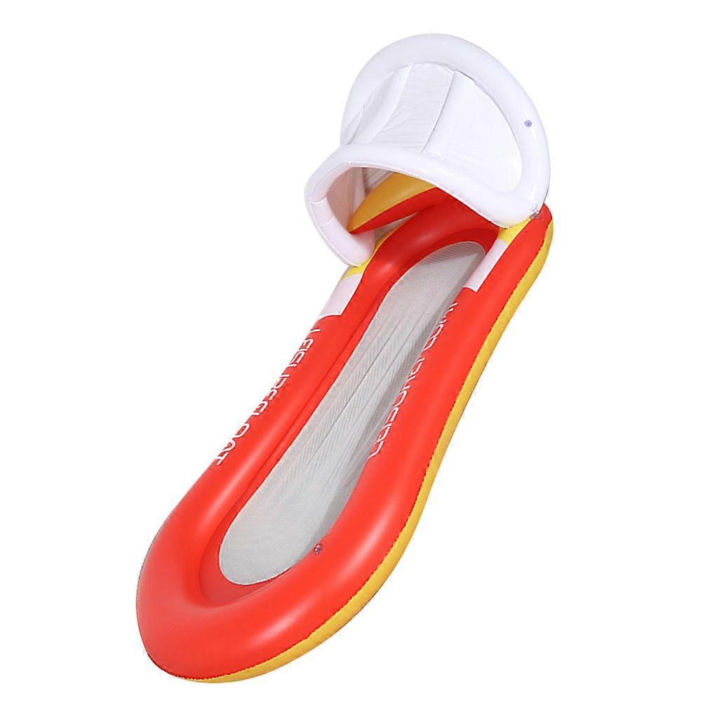 Floating Water Hammock Inflatable Pool Float With Removable Sunshade 160x90cm Orange Ergonomic Support 1Pack