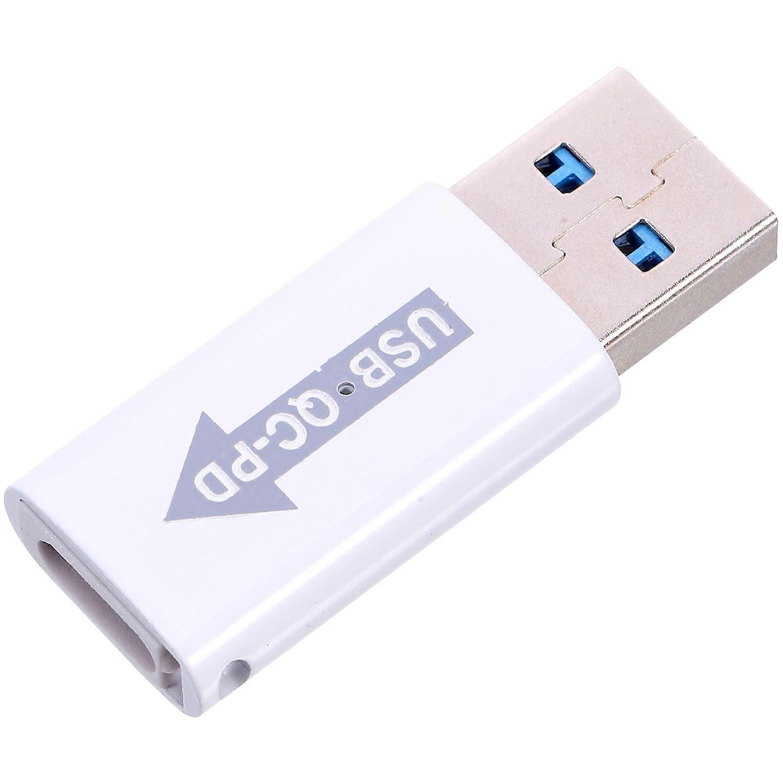 Mobile Phone Charge Converter USB A to Type C Adapter White