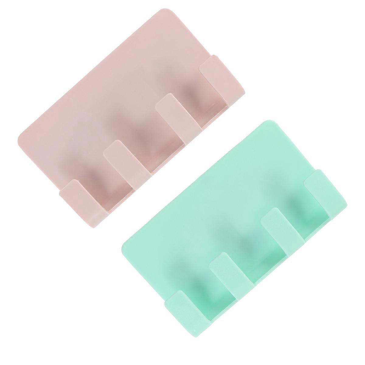 Wall Mount Stand Mobile Phone Charging Holder with Adhesive 2Pcs Set