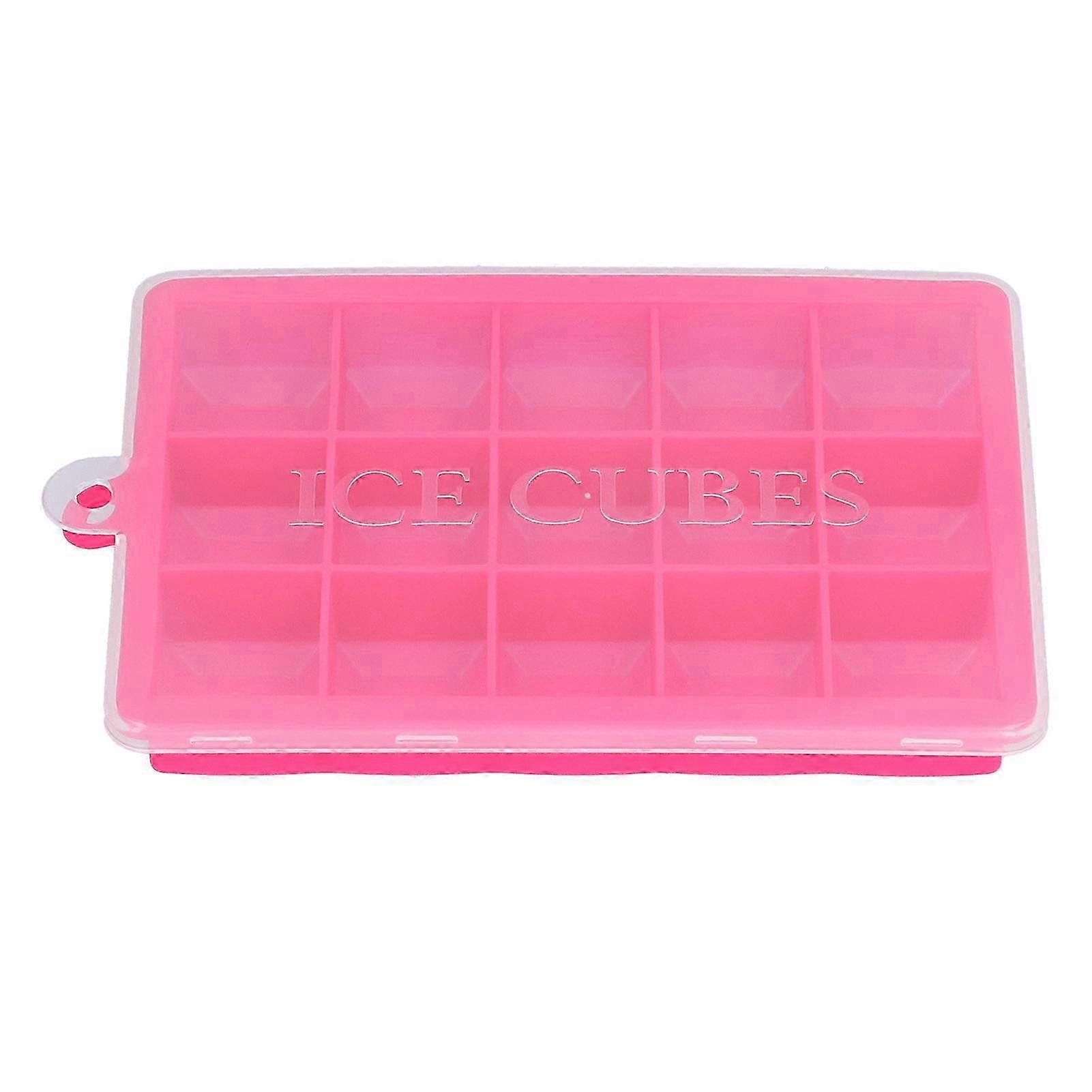 2026 15 Grid Silicone Ice Cube Mold with Lid Rectangular DIY Ice Cube Tray for Home Kitchen Bakery