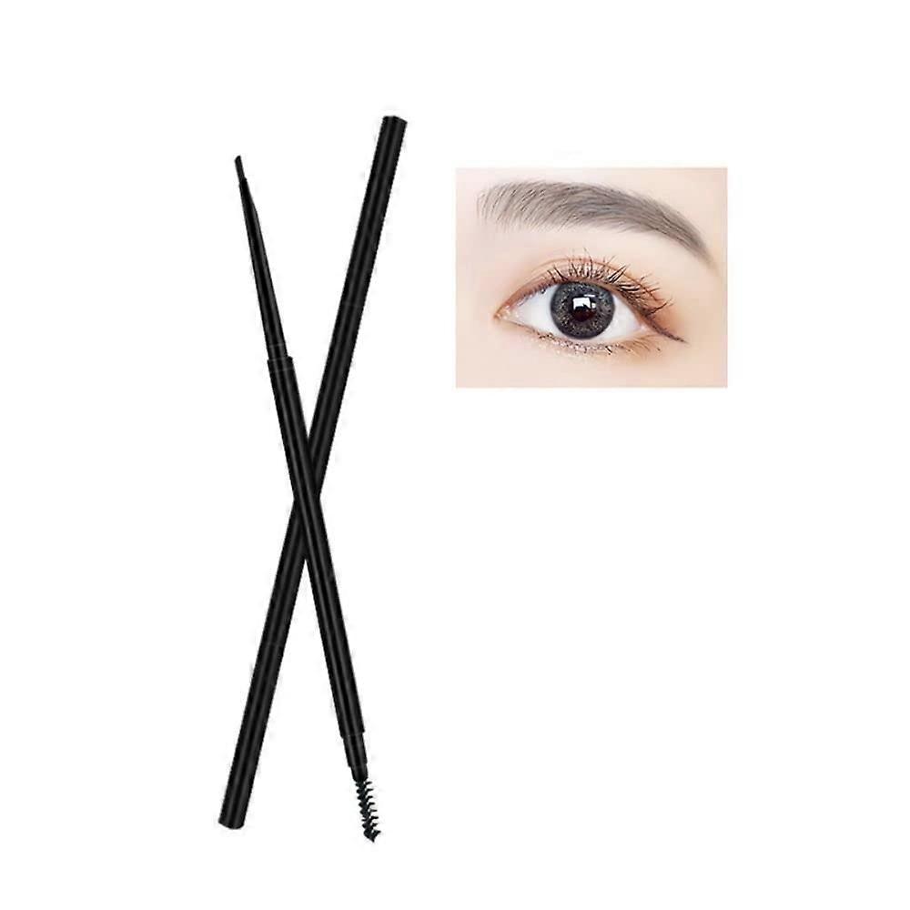 2PC Double Head Eyebrow Pencil with Brush for Beginners, Precise Triangular Tip, Natural Finish