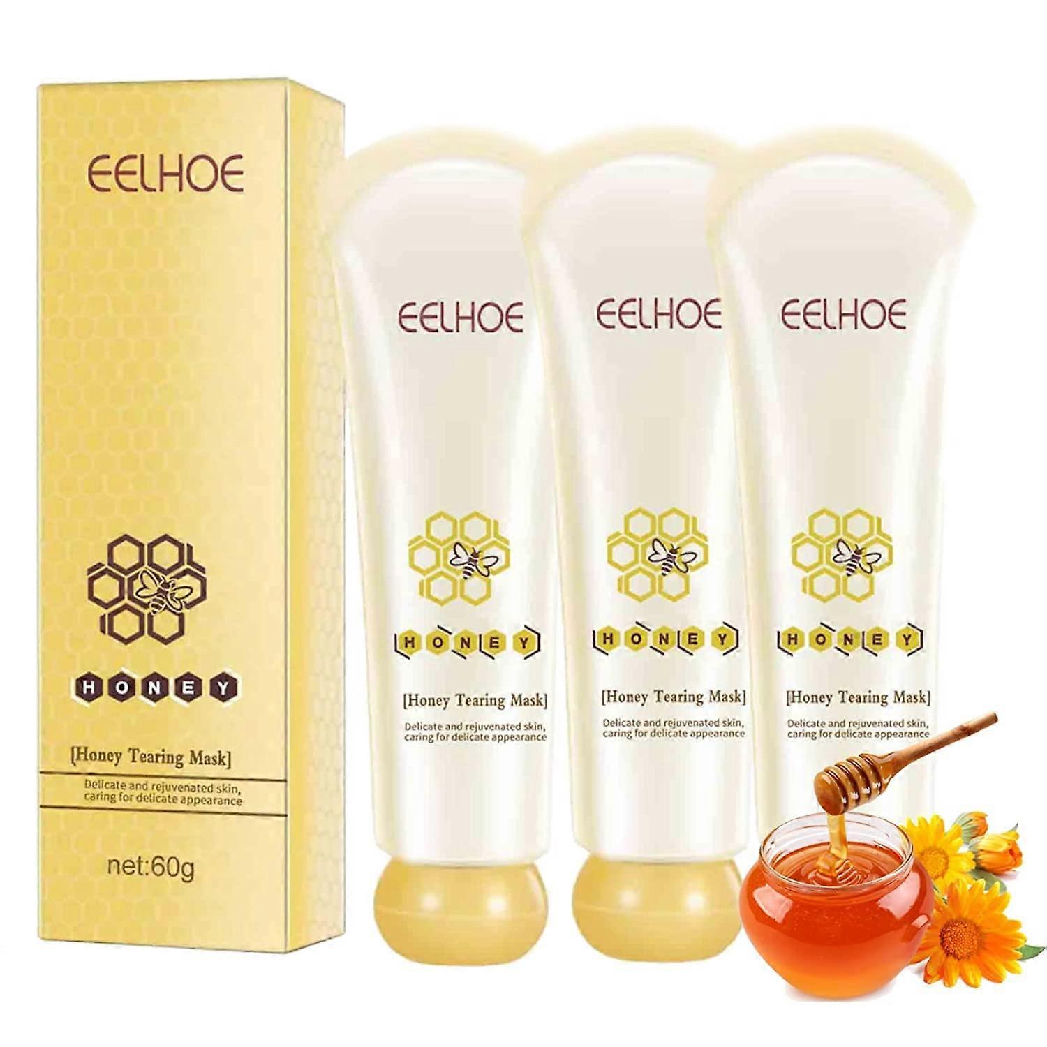 Honey Face Mask Peel Off 3PCS for Blackhead Removal, Deep Hydration and Pore Cleansing