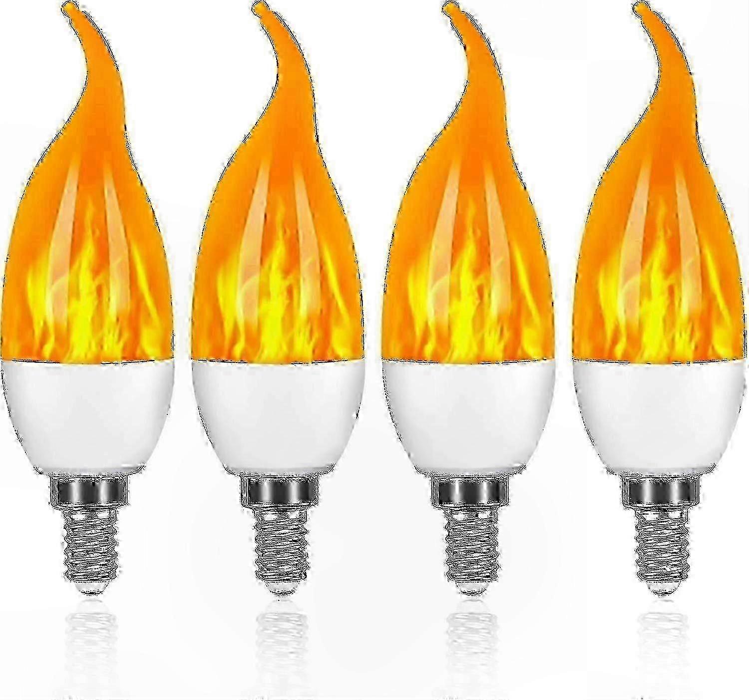 compatible with Ledvance E14 Flame Bulb, 3W 3 Modes Decorative LED Candle Light 4 Pack
