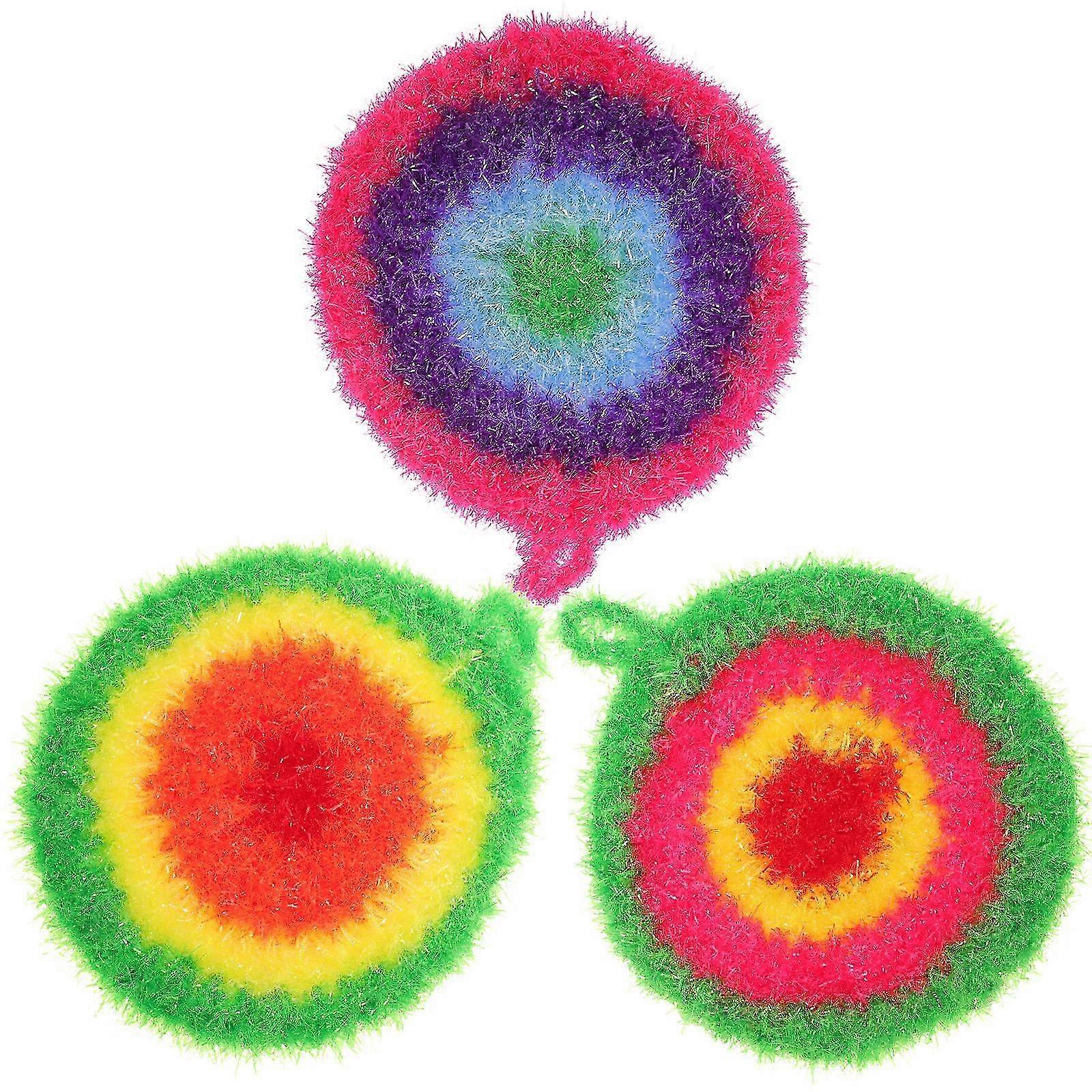 2026 Suitable Kitchen Scrub Pads Dish Cloth for Cleaning Use 3Pcs Polyester Durable Set