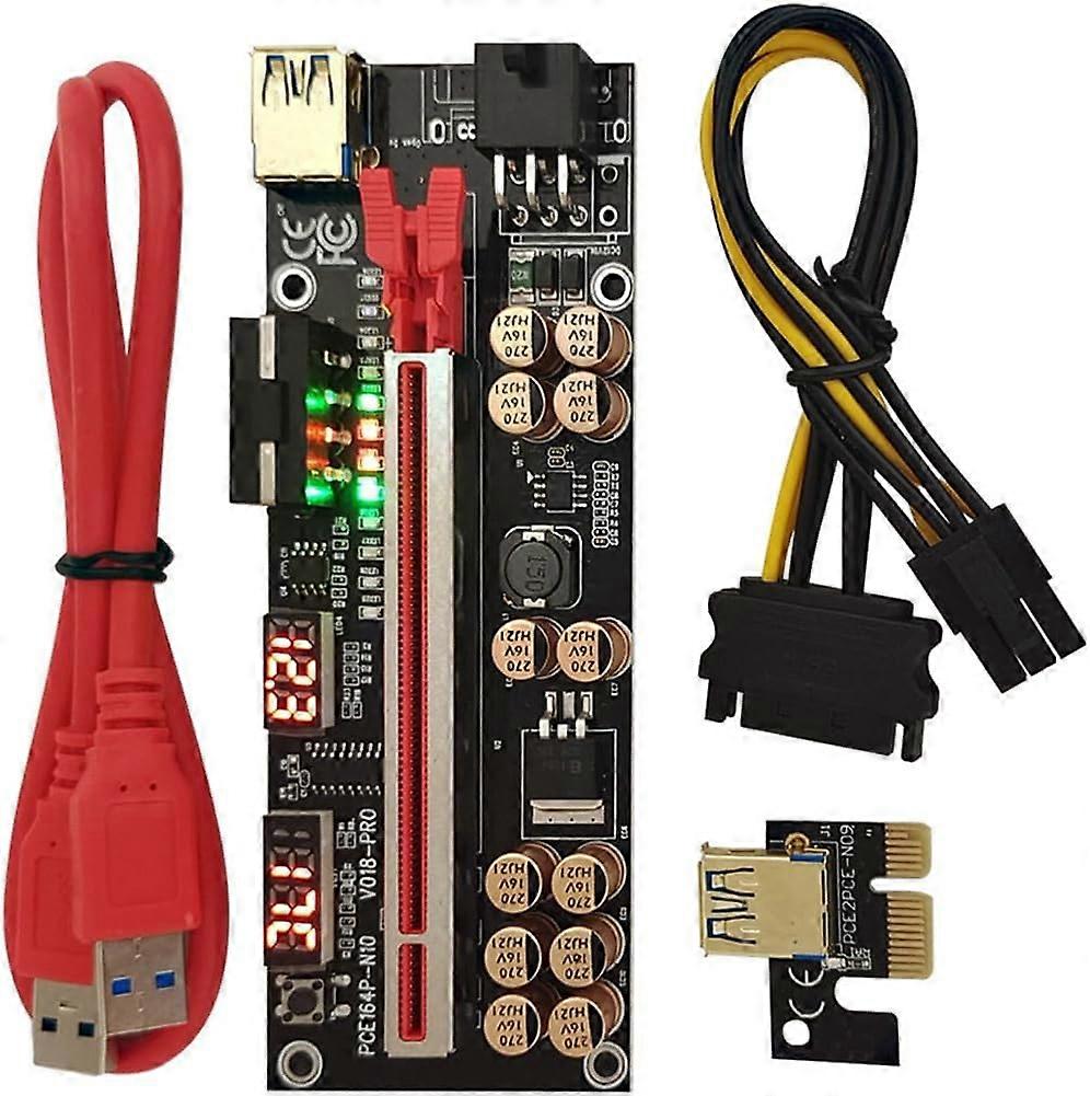 VER018 PRO PCIE Riser Card USB 3.0 1X to 16X Adapter for GPU Mining with Stable Speed Transfer