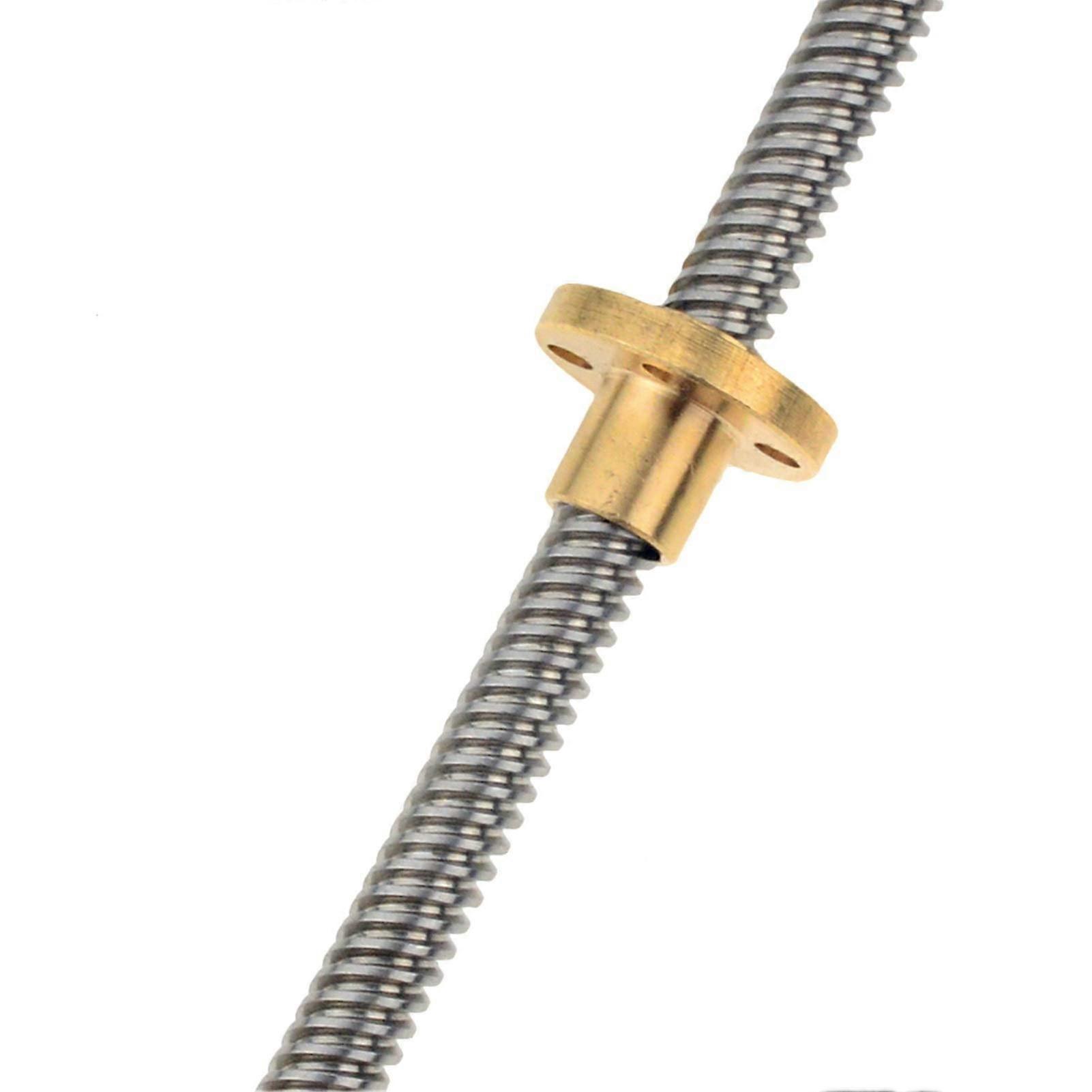 T8 Lead Screw with Brass Nut 8mm Trapezoidal Thread 1mm Pitch for Precise Linear Motion, 250mm