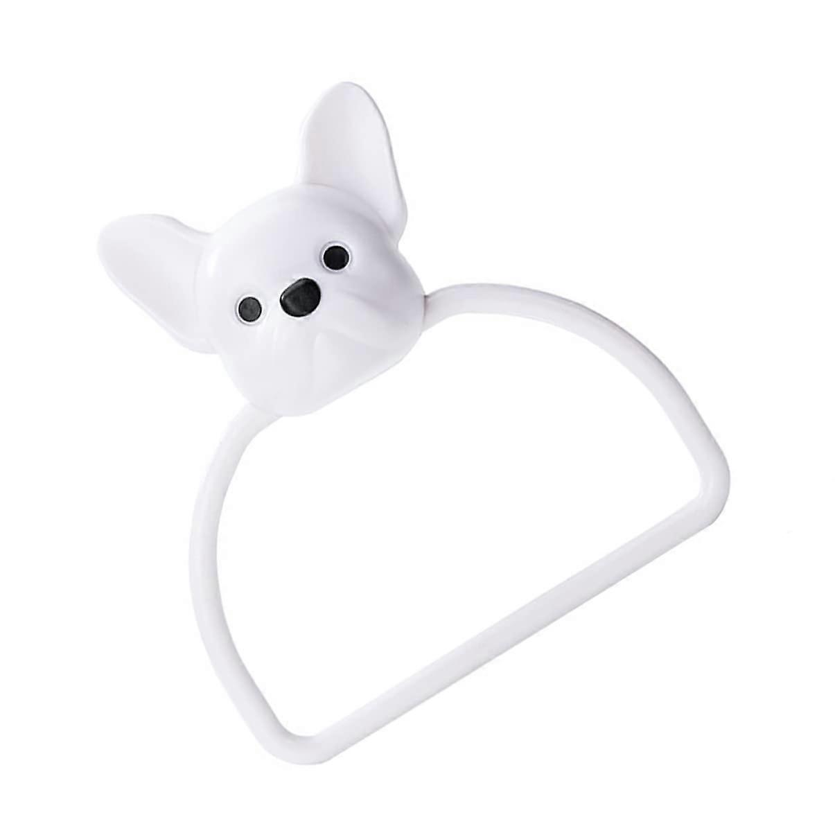 Bathroom Towel Ring with Cute Dog Design, Punch Wall Mounted Holder for Easy Access