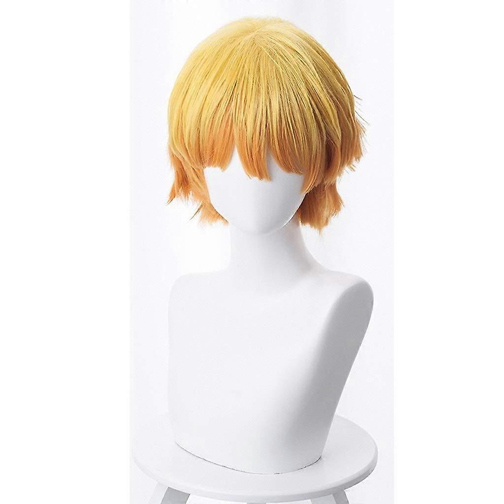 Anime Cosplay Wig Short Silky  Temp Fiber Tangle Breathable Updo Accessory