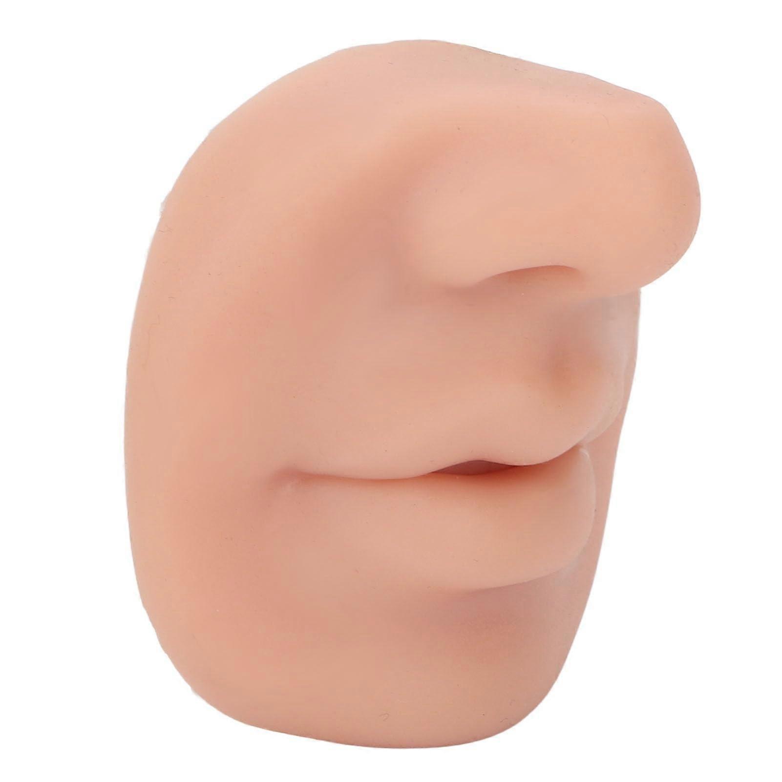 Silicone Nose Piercing Model with Realistic Texture for Training and Jewellery Display, Medium Tone