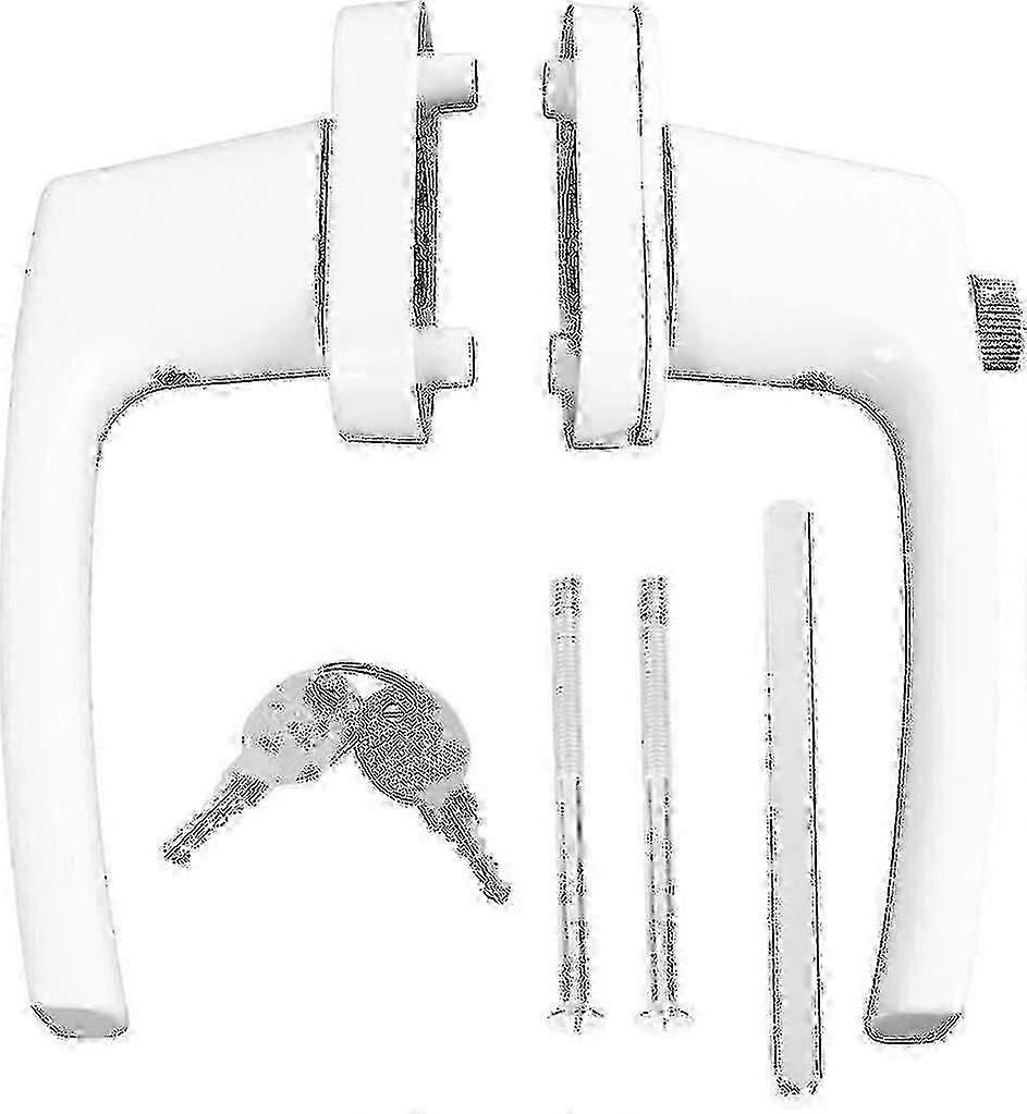Double Ended Heavy Duty Solid Lever Handle with Keys for Doors and Windows, White