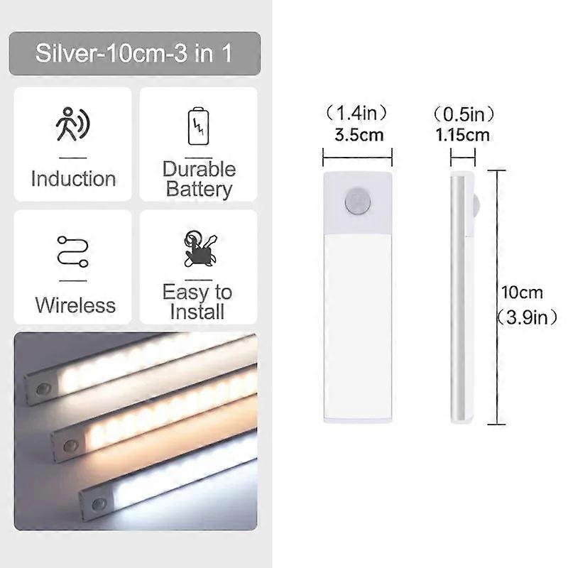 Wireless Led Motion Sensor Night Light, 10-60cm, Rechargeable Under Cabinet