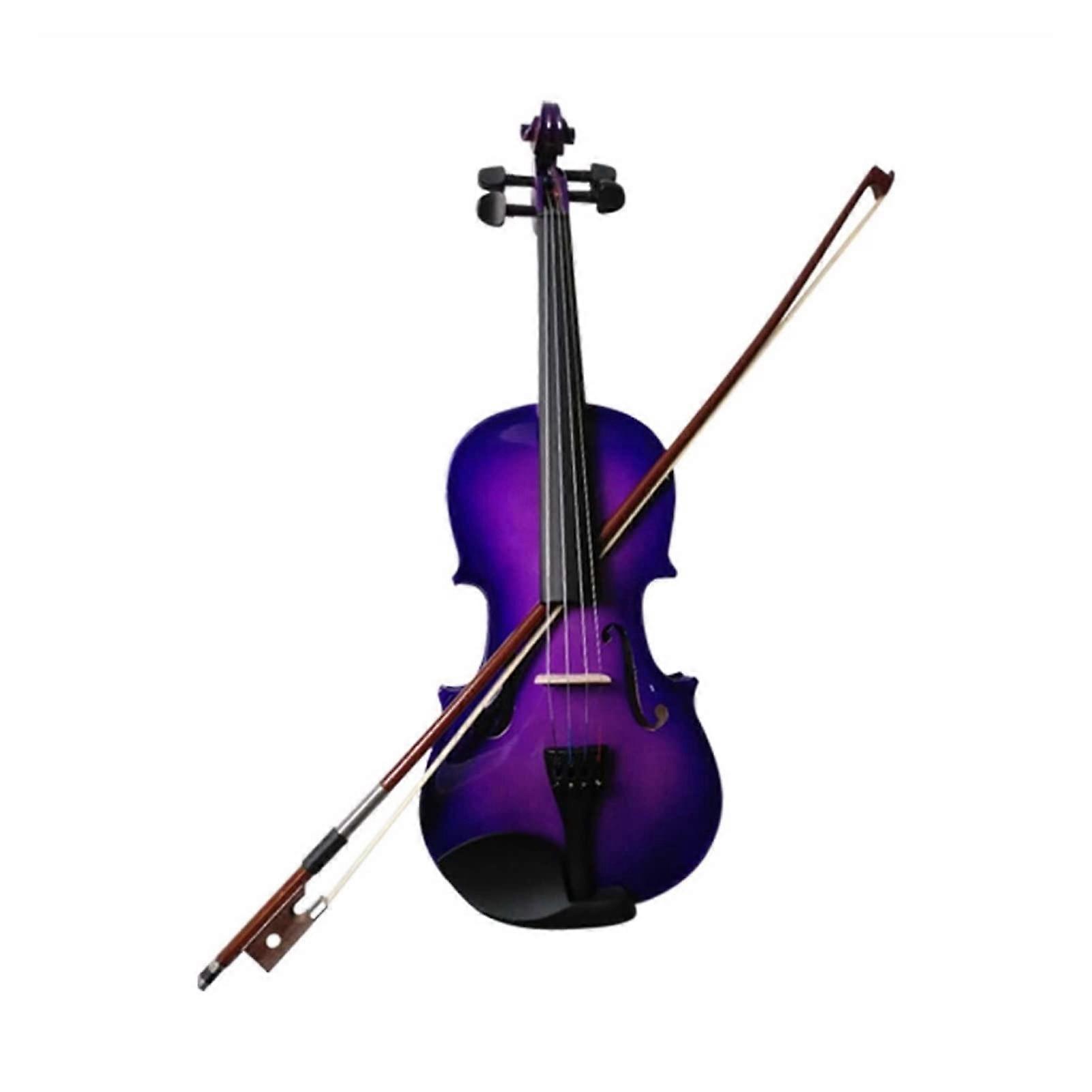 Purple Violin 1/4 for Beginners and Students, Durable Wood, Balanced Tone, Comfortable Learning Setup