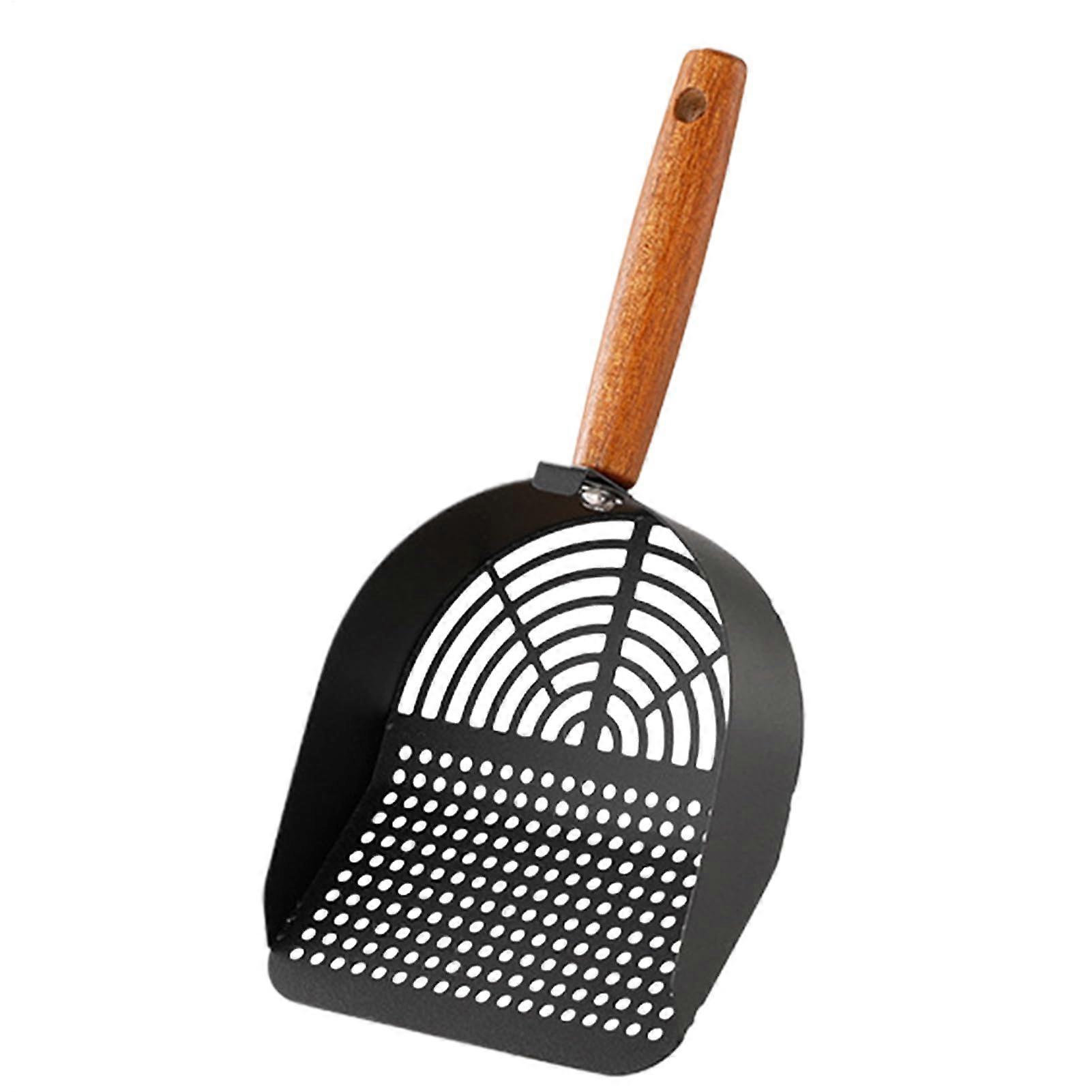 Heavy Duty Stainless Steel Cat Litter Scoop with Ergonomic NonSlip Handle and Curved Slot Design