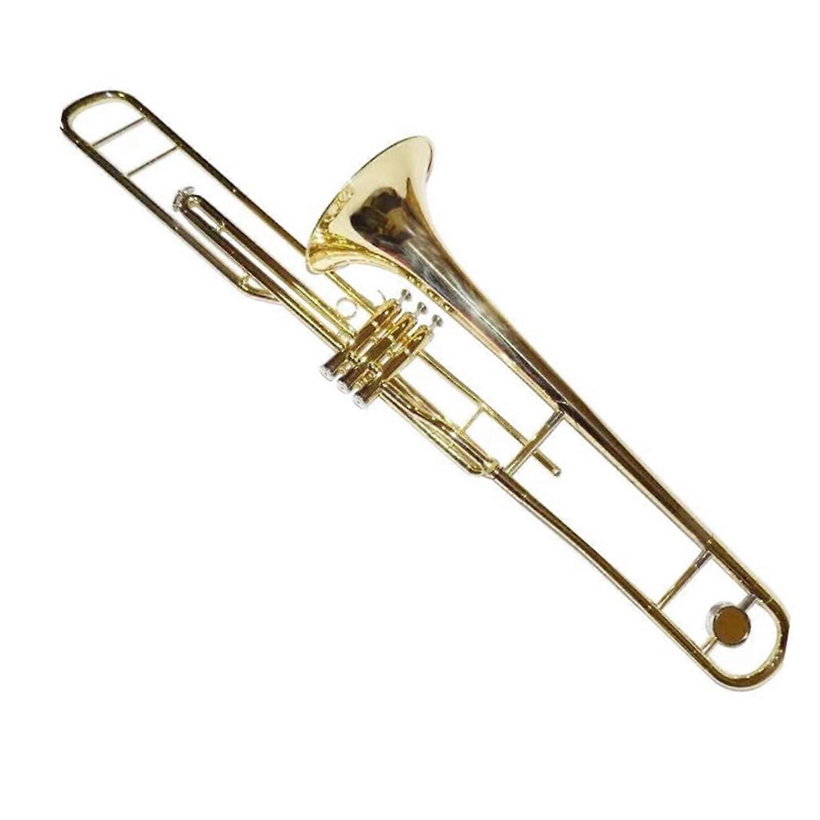 Bb Piston Trombone Yellow Brass Lacquer Finish Easy Play Design for Student Band Beginners