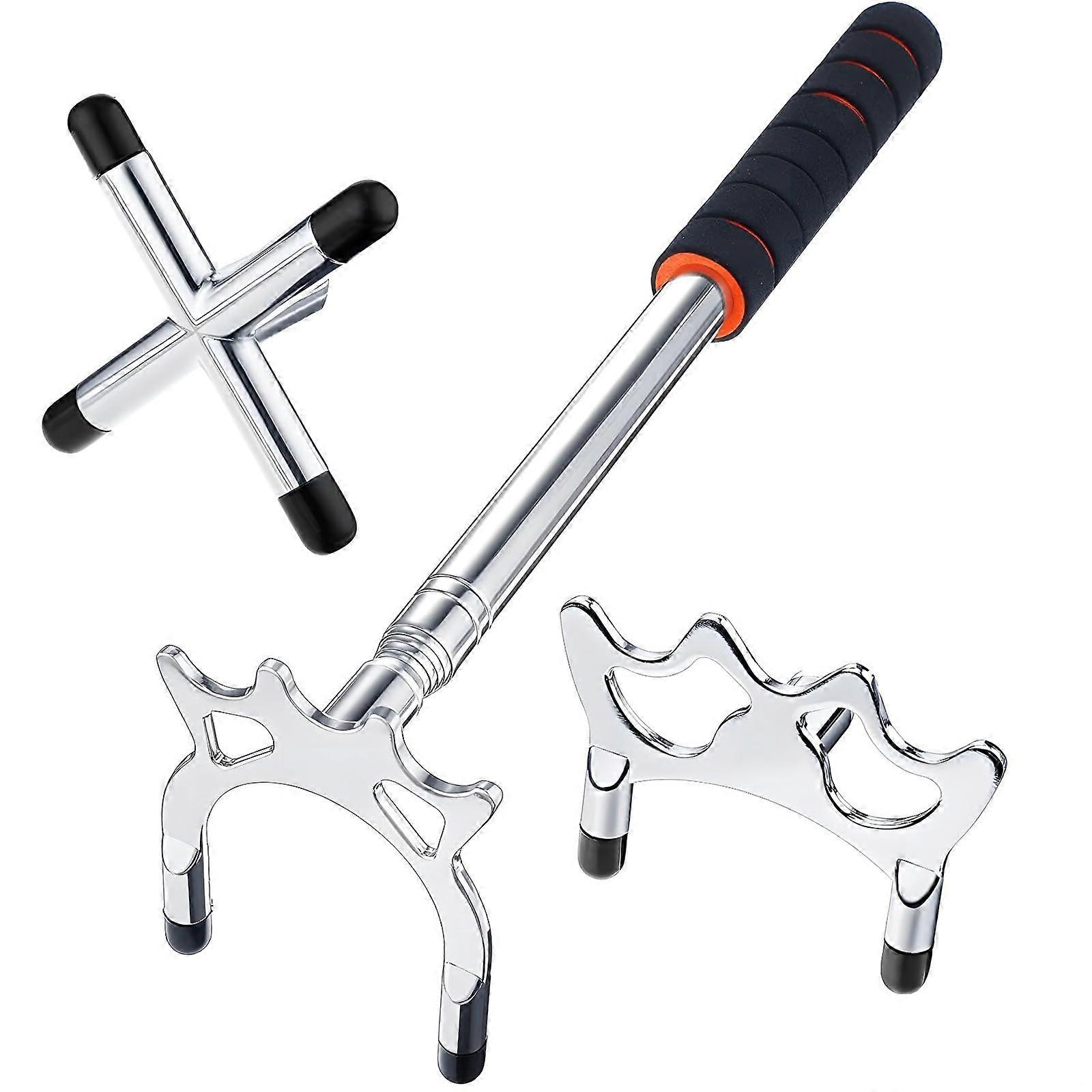 Adjustable Pool Cue Bridge Stick with Multiple Heads and EVA Grip, Extendable 150cm Reach