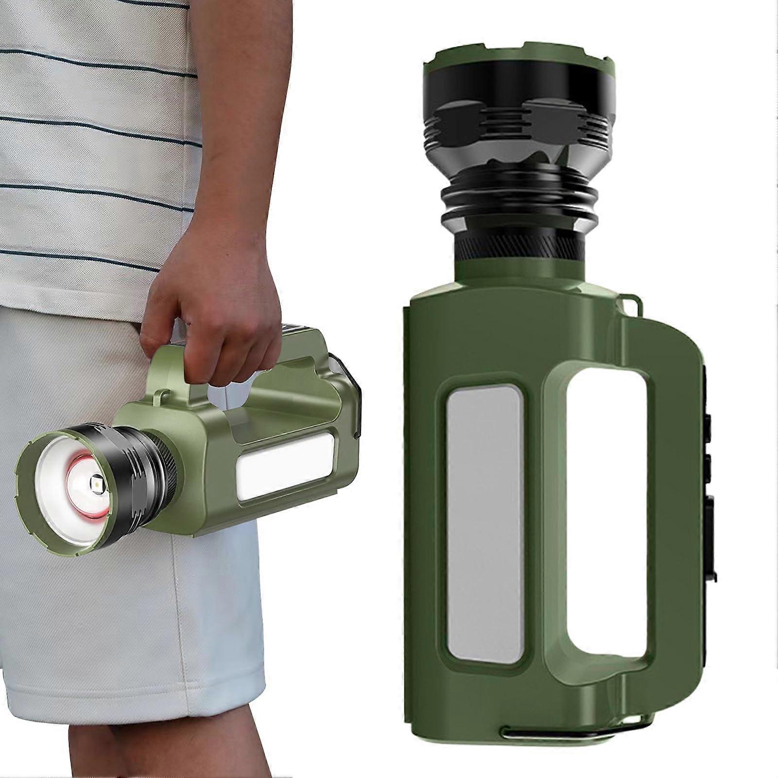 Solar Rechargeable Flashlight Waterproof LED Camping Lantern with USB Charging and Adjustable Brightness