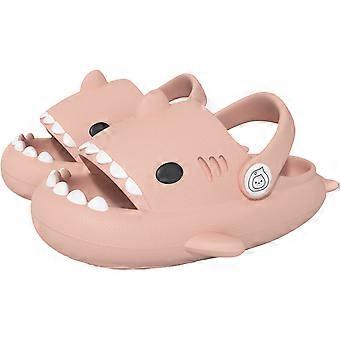 Sandales requin pour enfants - Pantoufles de piscine antidérapantes et légères en mousse EVA, chaussures de plage à séchage rapide, design ergonomique - Rose, pointure 33/34