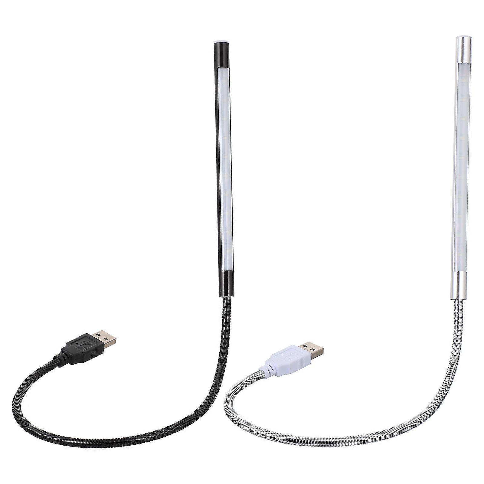 Dimmable USB LED Reading Lamps with Gooseneck Flexible Light 2Pcs