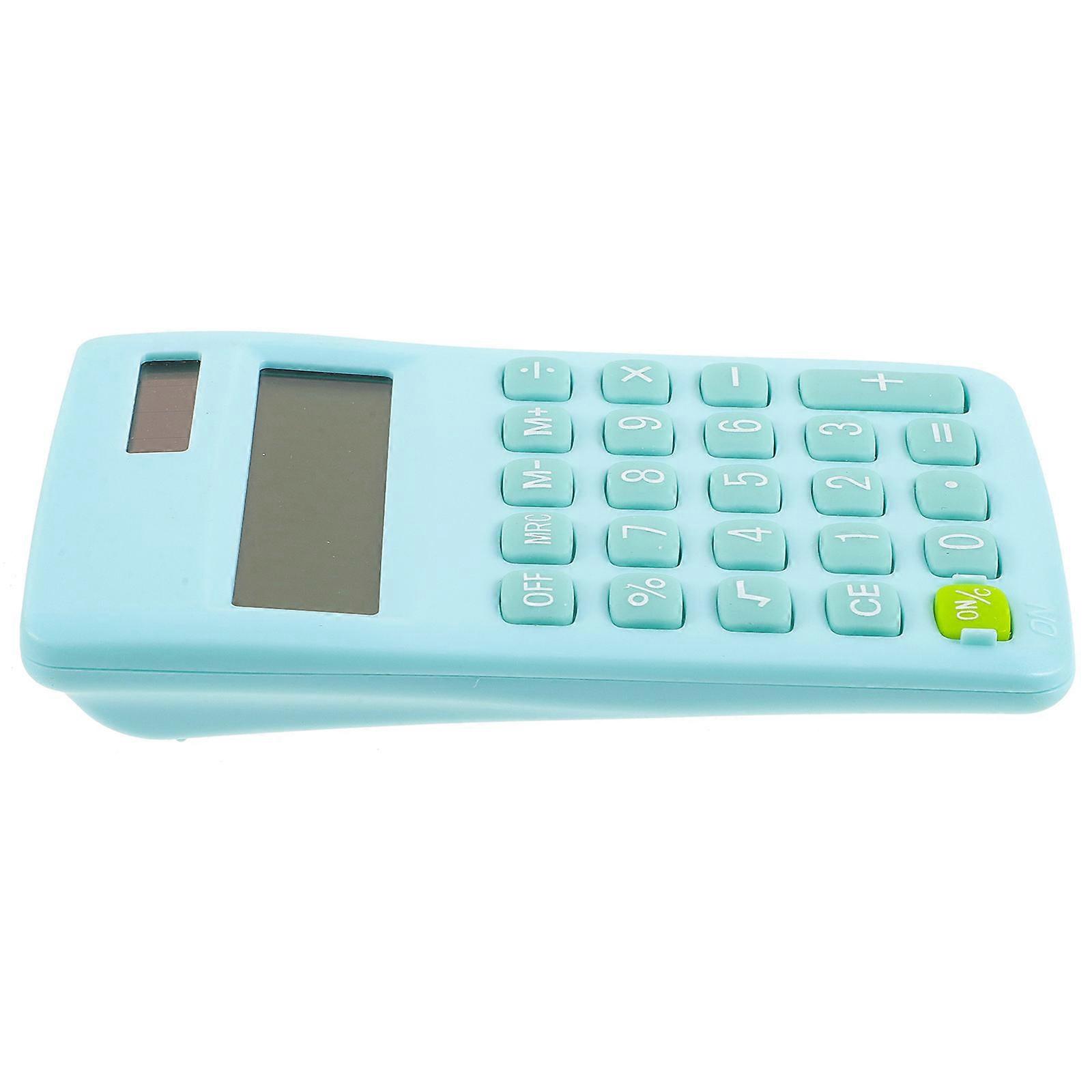 Small Calculator Dual Powered for Calculating with Blue Plastic