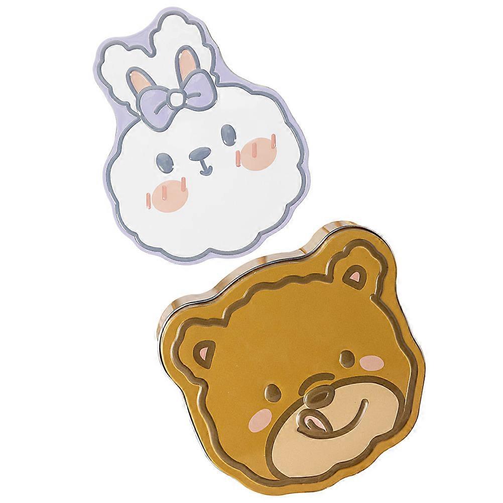 Assorted Color Biscuit Candy Box Tinplate Storage Jar for Home 2Pcs