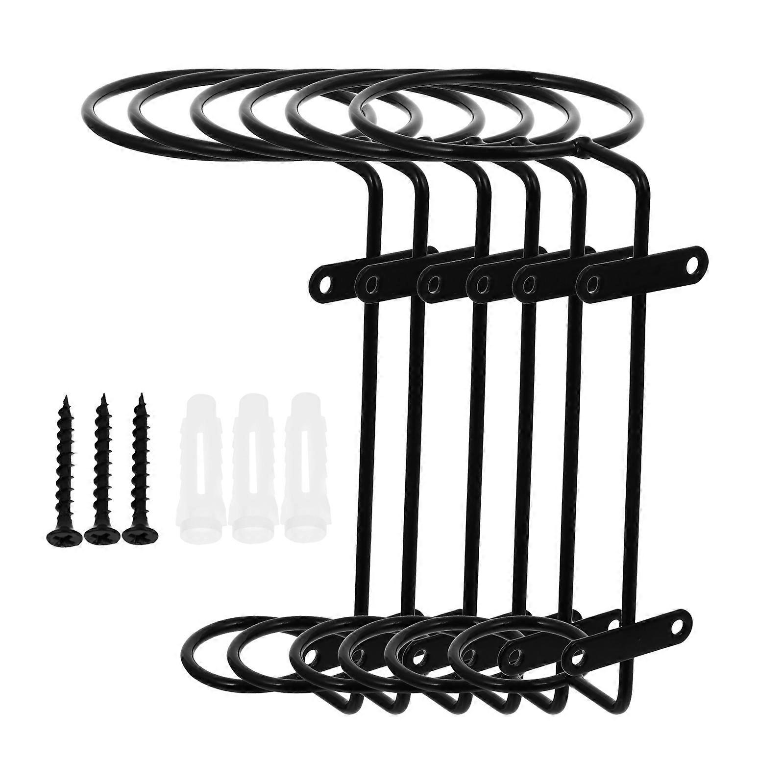 Assorted Color Rack Wall-Mounted for Storage 6Pcs Single- Metal Racks