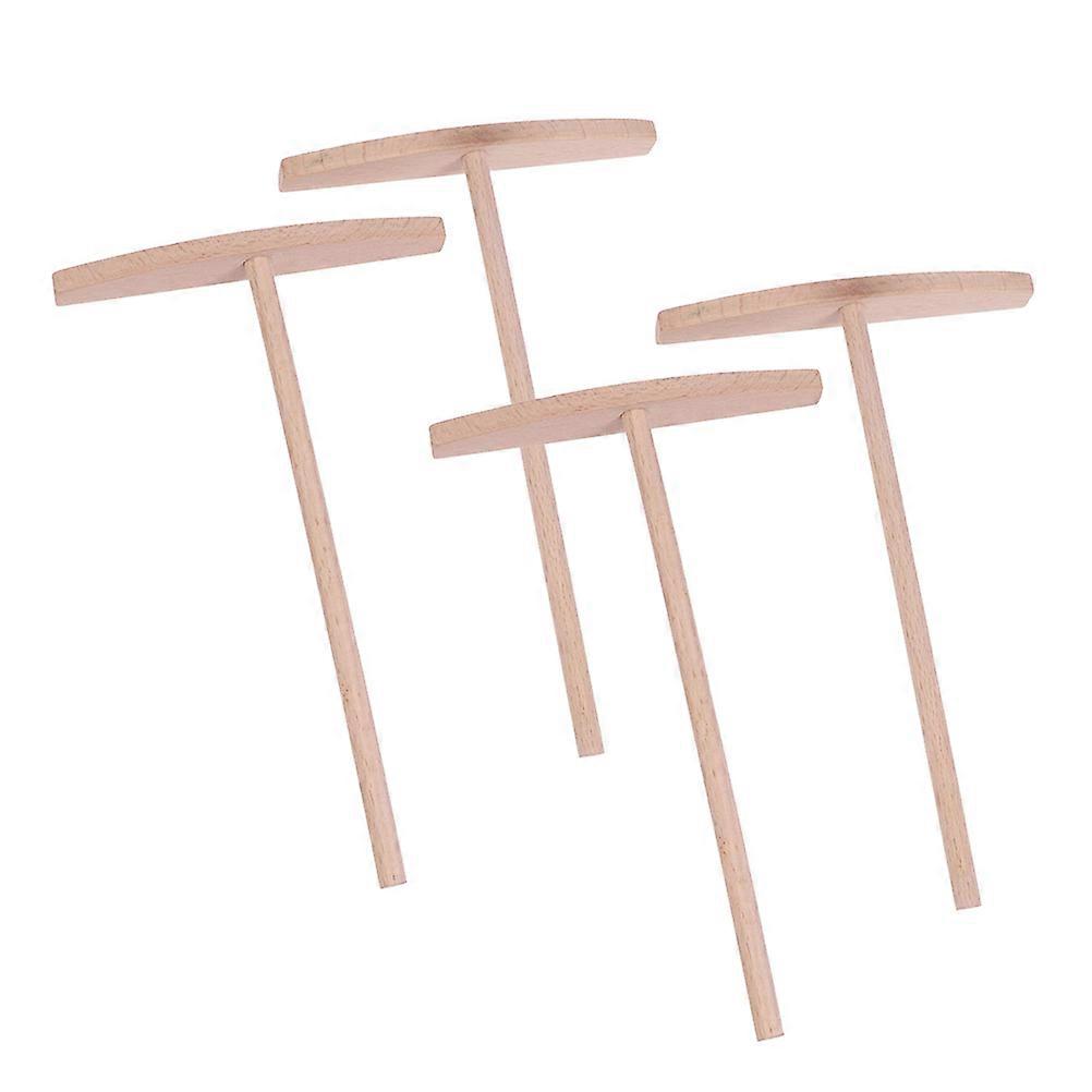 Wood Baking Tools for Pancake Cake Putt 4Pcs Solid Smooth Wooden Putter