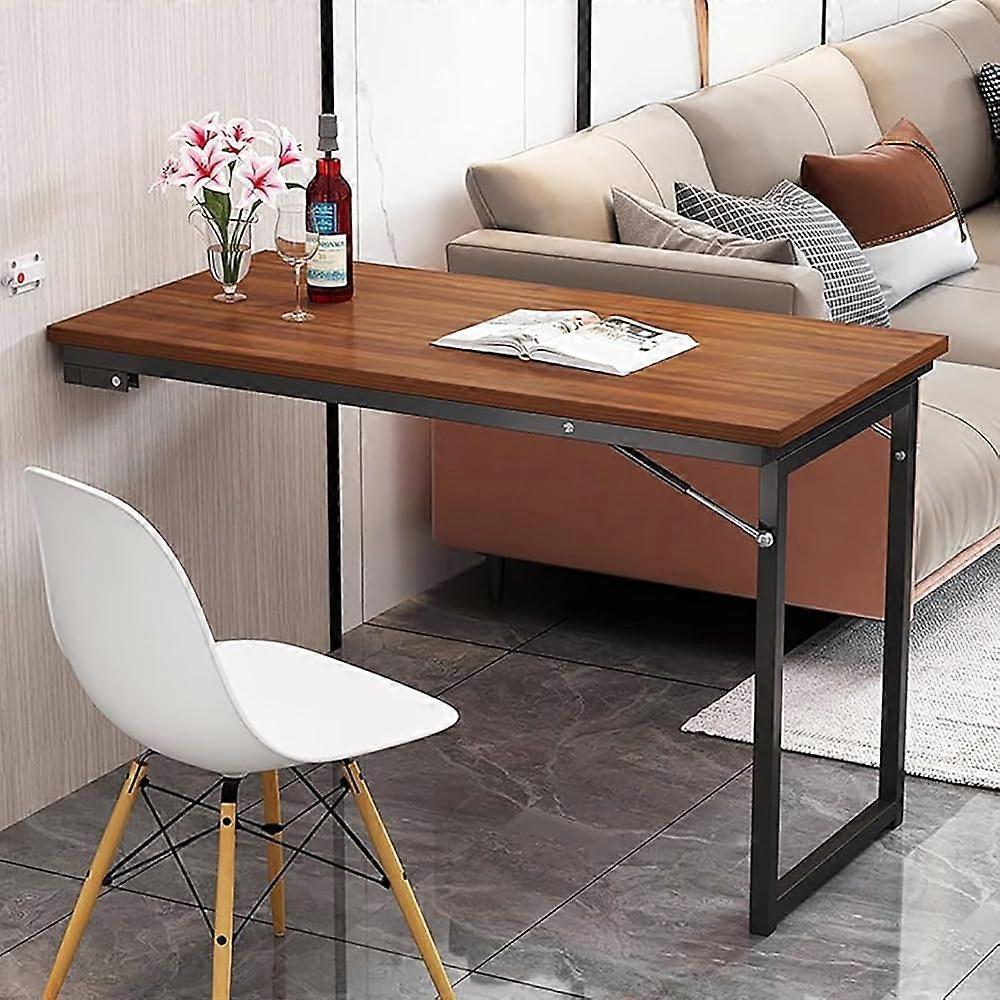 Wall Mounted Folding Dining Table for Small Spaces, Solid Wood Desk 100x50x75cm, Modern Multi Function Home Office Design