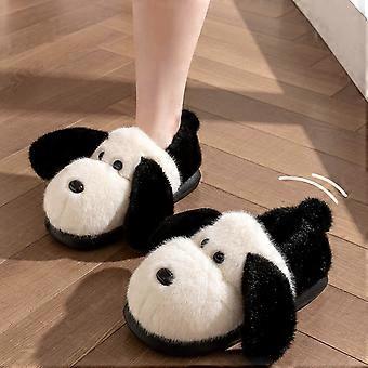 Schattige pantoffels voor meisjes met puppydesign, comfortabele binnenschoenen met zool voor warmte en comfort in de winter.