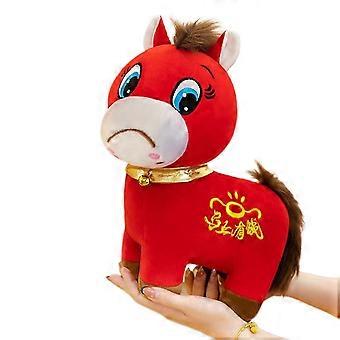 Cry Smiley Horse, plush material, 20cm, New Year fortune-opening gift decoration