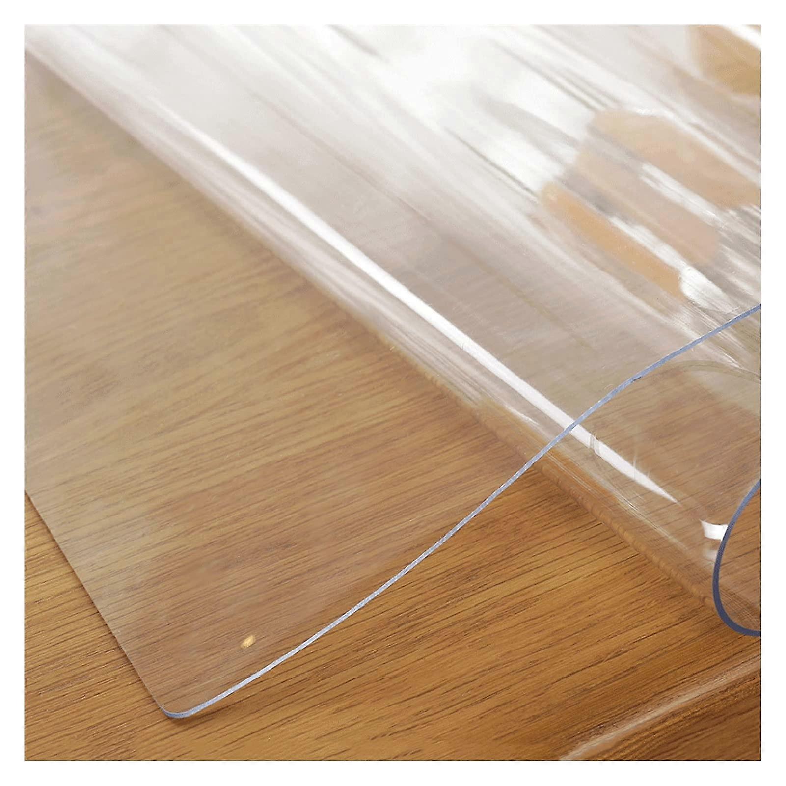Clear Table Protector 140x140cm Transparent PVC Sheet 2mm Thick ScratchResistant Easy Clean