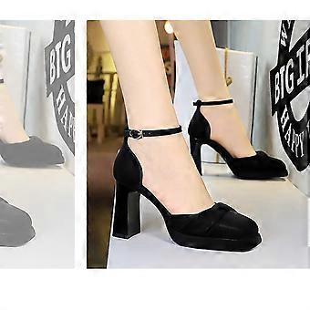Women's Strap Block Heel Bow Square Toe Sandals