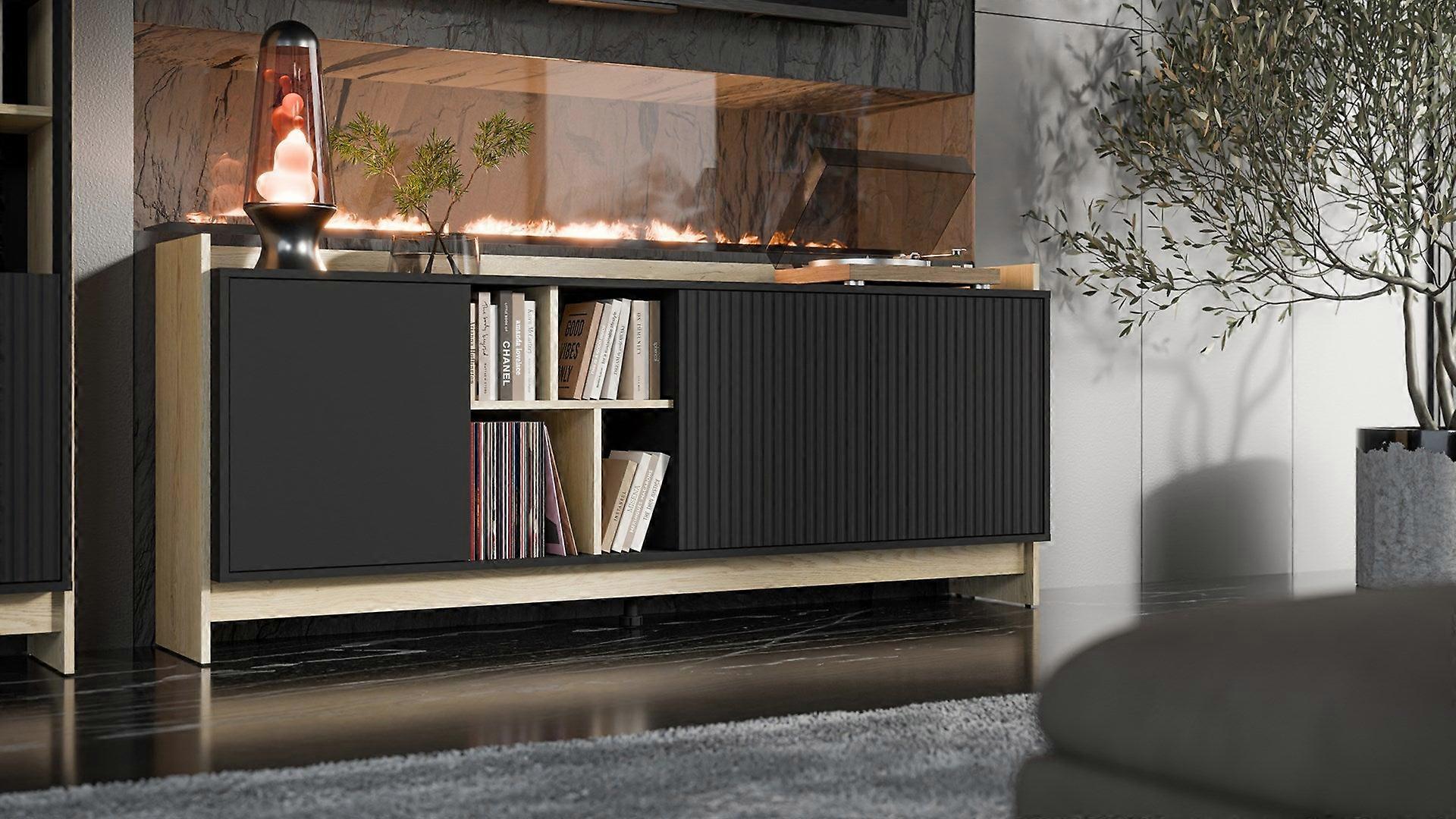 Cama Porto 3D Kommode 190x38x77 Eg/sort