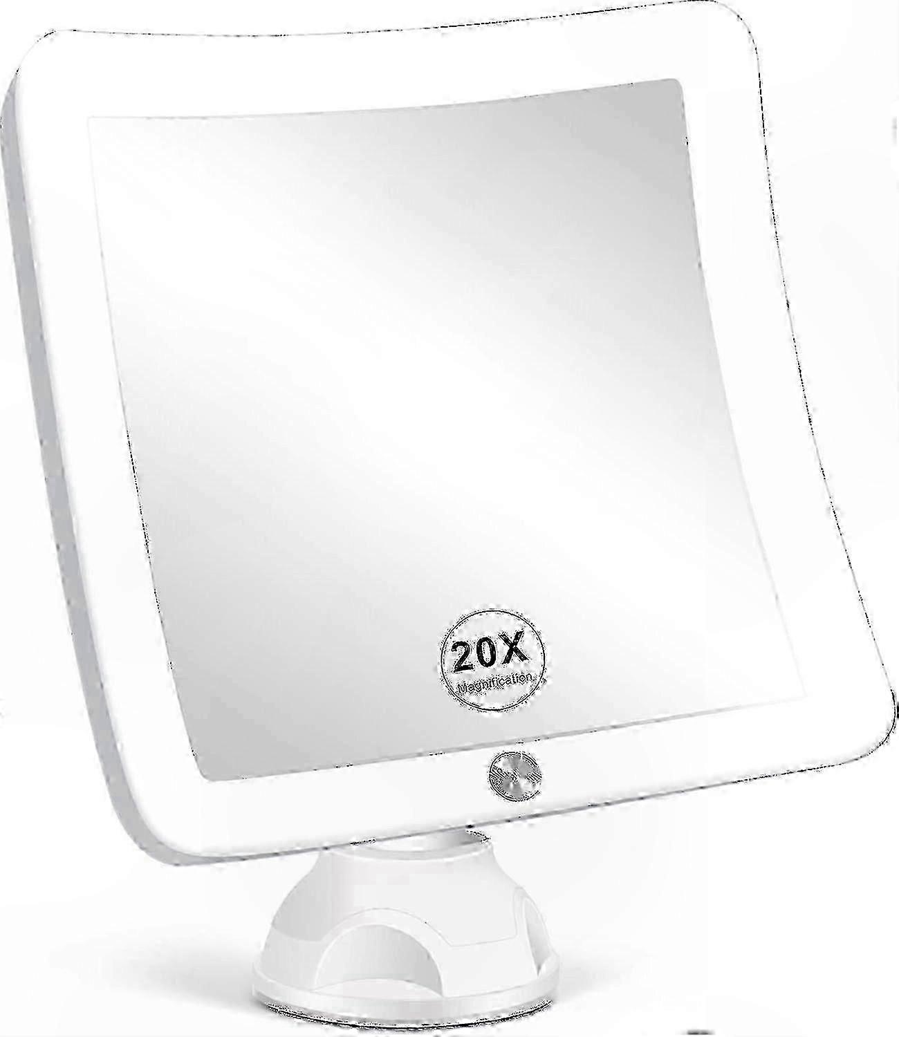 20X Magnifying LED Makeup Mirror with Adjustable Brightness & Suction Cup