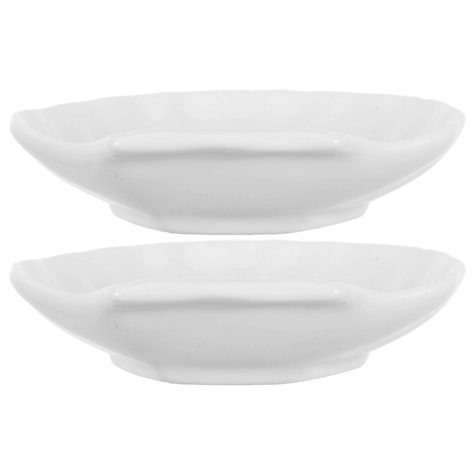 Ceramic Shell Dessert Plate for Holding Appetizer 2Pcs Snack Serving Plate
