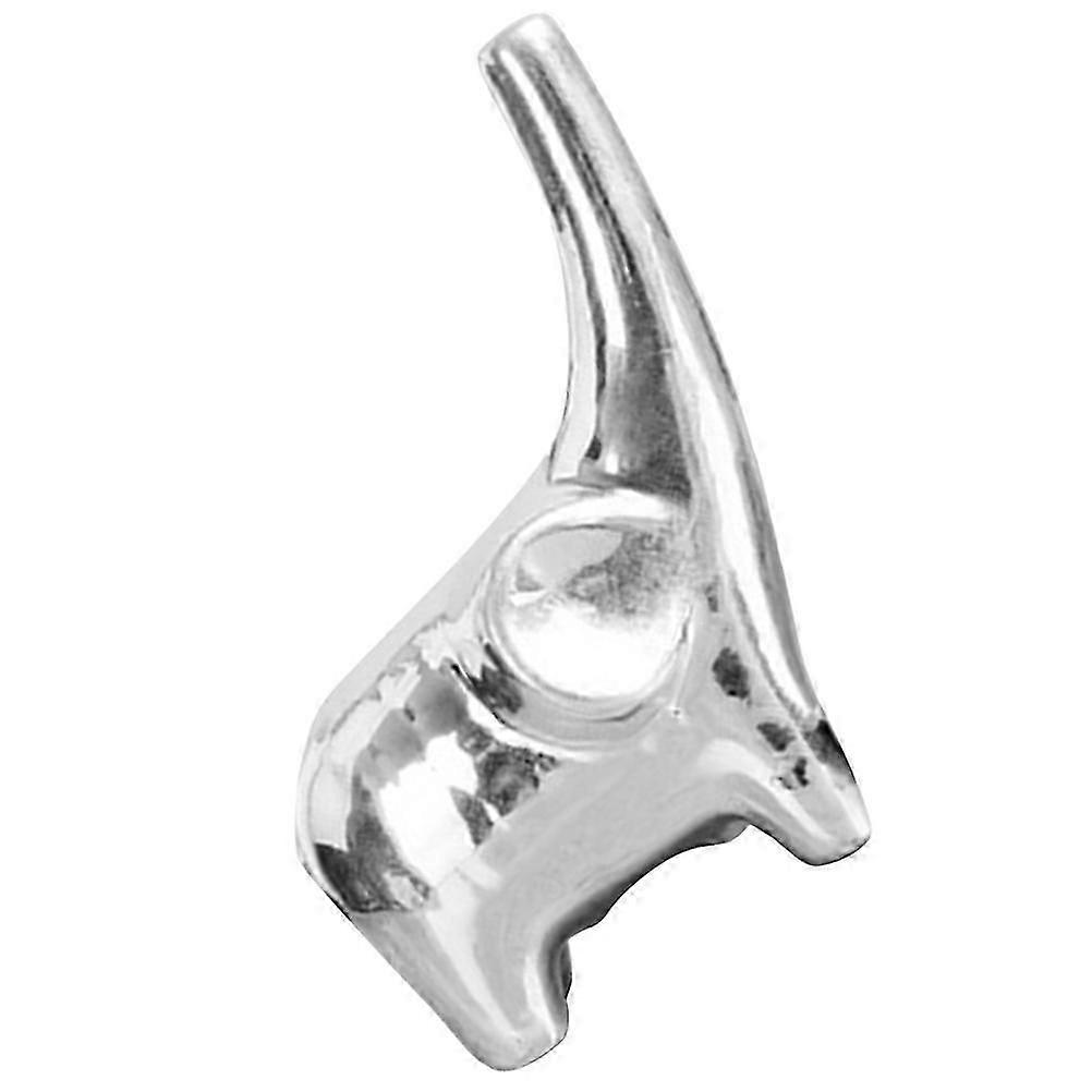 Silver Ceramic Elephant Figurine for Tabletop Decor Small Abstract Statue