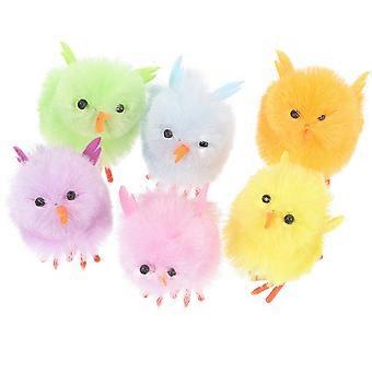 Lot de 6 poussins de Pâques, décorations de Pâques, mini poussins moelleux en peluche, cadeau de fête de Pâques