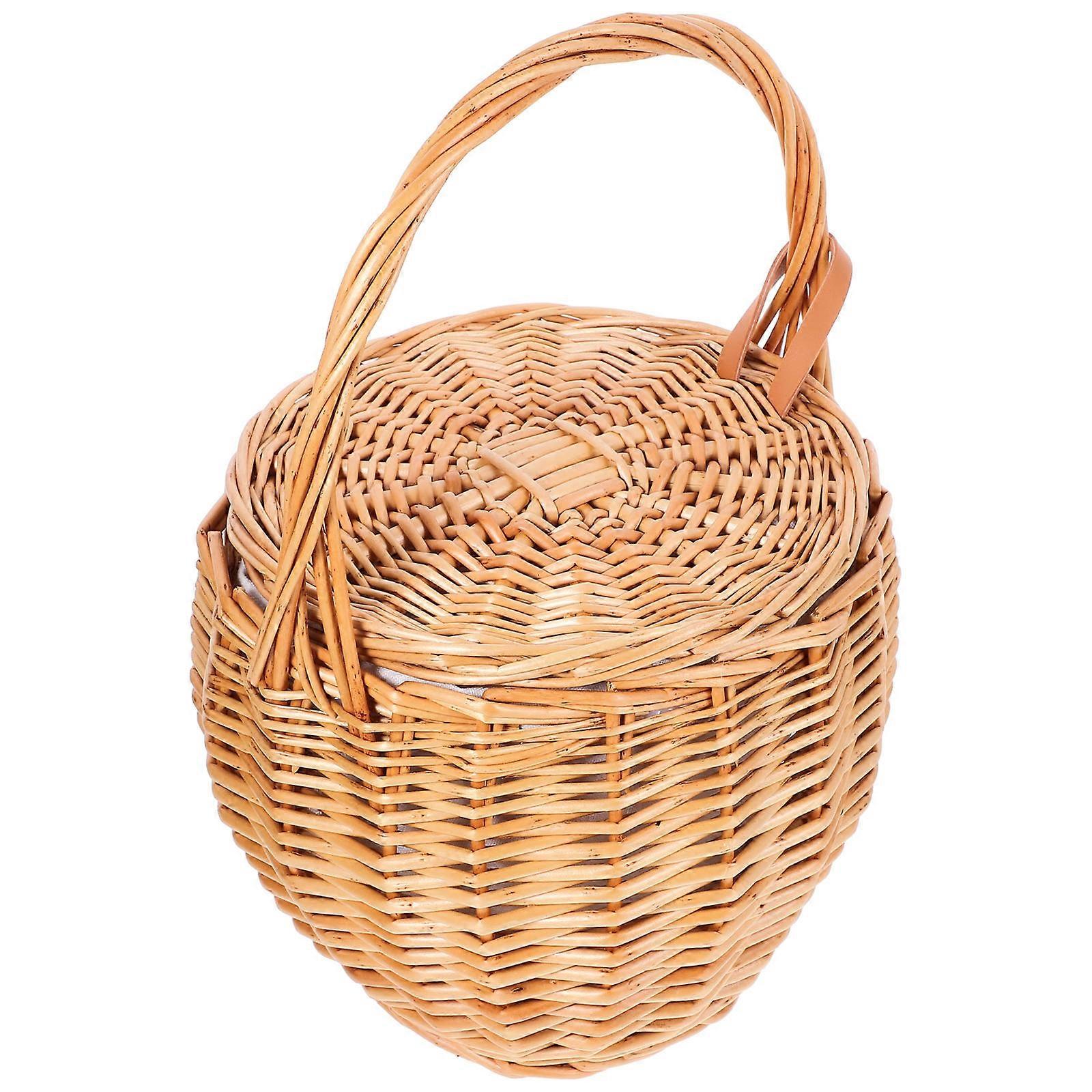 Weide gewebter Handkorb Picknickkorb Obstgemüsekorb Blumengesteckhalter