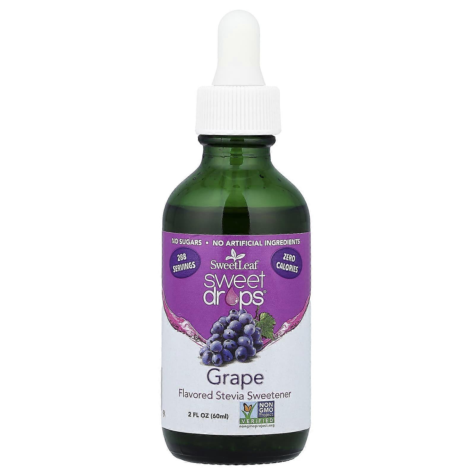 SweetLeaf Stevia, Sweet Drops, Grape, 2 fl oz (60 ml), 2-Pack