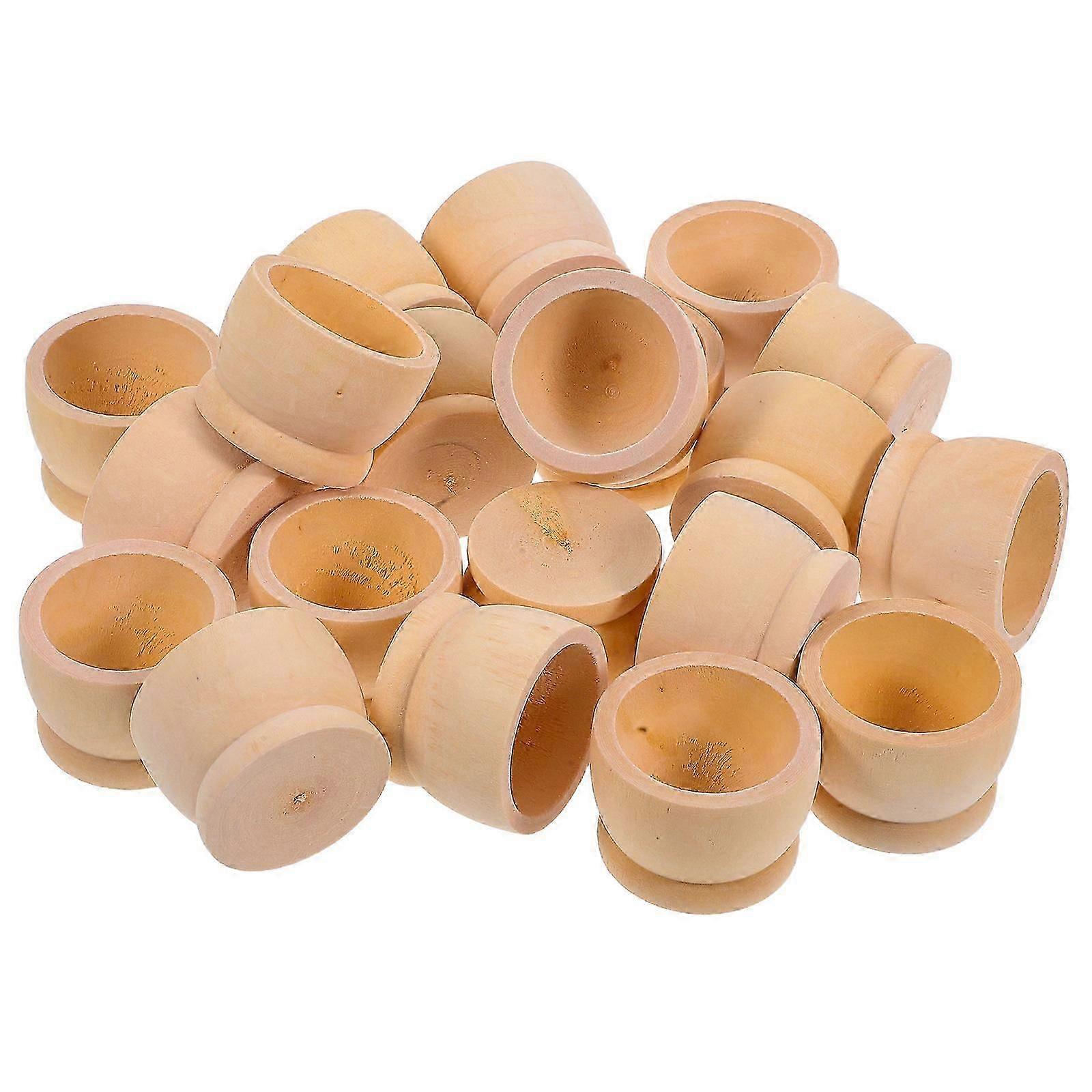 Wooden Egg Cups Easter Egg Holder for Decoration 20Pcs Assorted