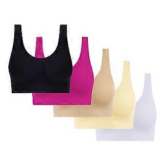 Sleep Bras for Women 5 Pack Comfort Seamless Wireless Stretchy Sports Bra,5 Pack Plus Size Yoga Bras Mothers Day Gifts
