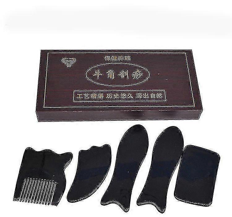 Natural Gua Sha Face Massage Plate Set