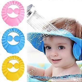 Baby Kids Impermeable Gorro de ducha Champú Sombrero de baño Cabeza Envoltura para el cabello Escudo protector