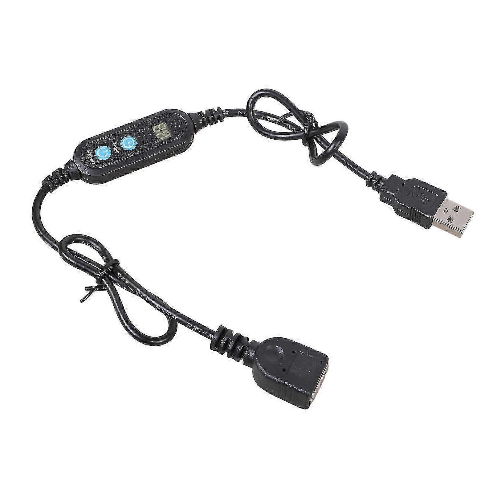 60cm USB Timer Power Cable 24 Stage Adjustable Shutdown Function compatible with LED Lights Charging Home Electronics 5V