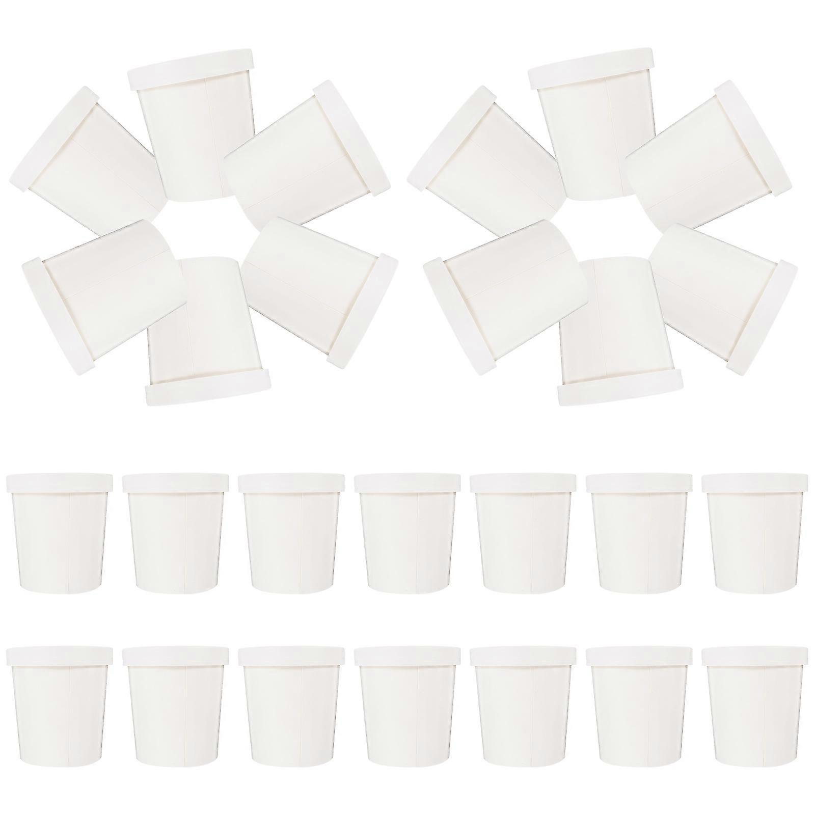White Soup with Lids for Storage 1Set